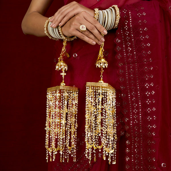 Teejh Chandiyaa Pearls And Stone Gold Kaleeras