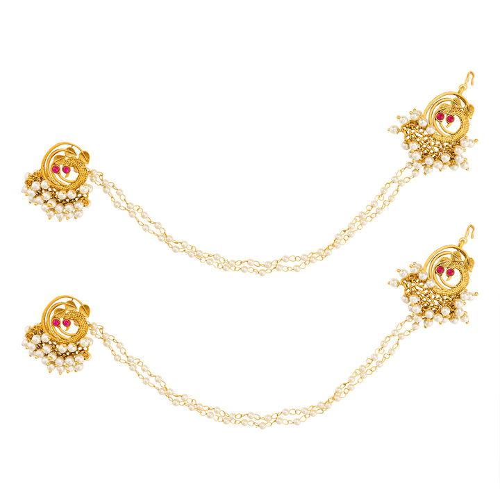 Teejh Mayura Gold Oxidised Peacock Earring