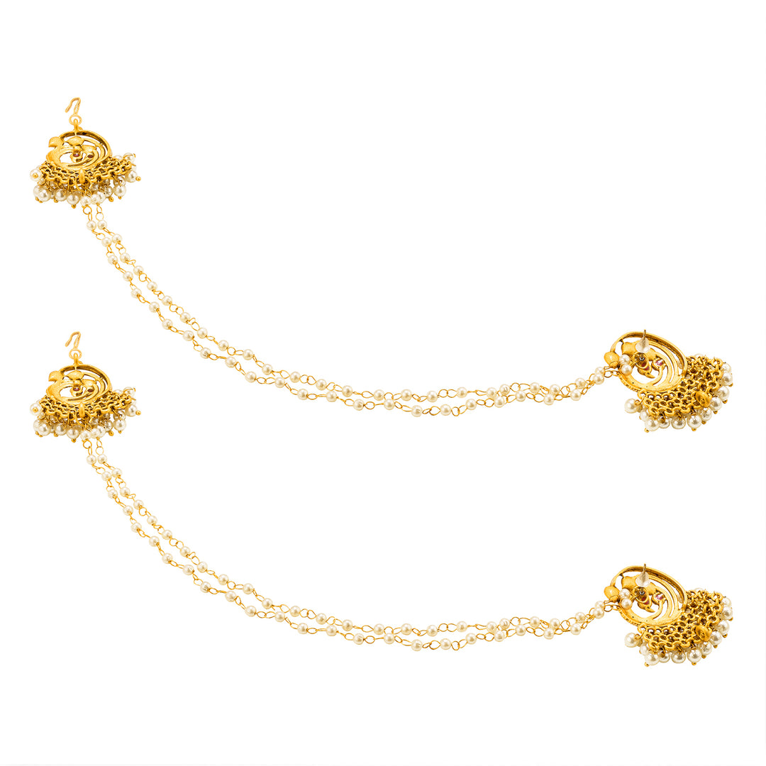 Teejh Mayura Gold Oxidised Peacock Earring
