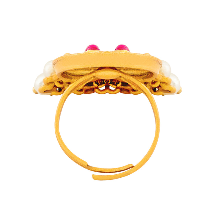 Teejh Roash Gold Oxidised Peacock Ring