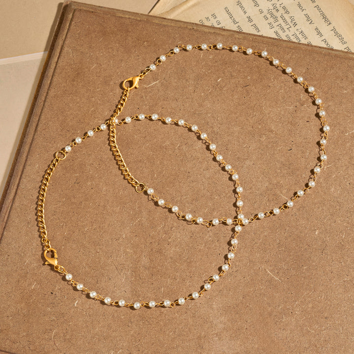 Teejh Neelamani Gold Oxidised  Anklet