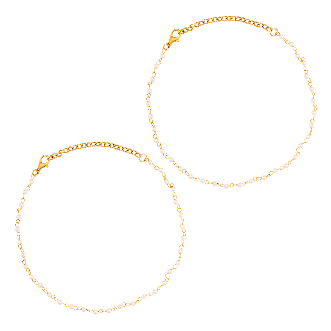 Teejh Neelamani Gold Oxidised  Anklet