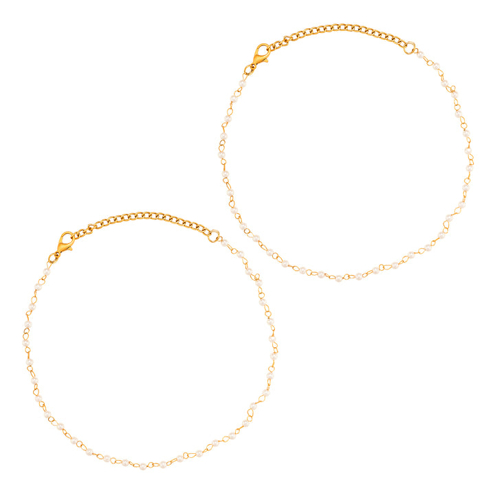 Teejh Neelamani Gold Oxidised  Anklet