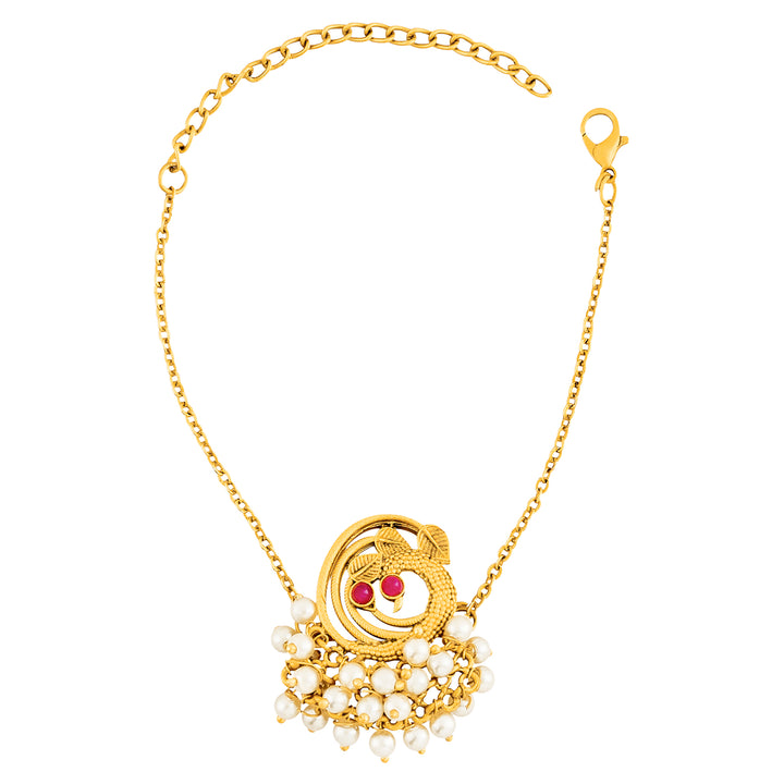 Teejh Prala Gold Oxidised  Peacock Bracelet