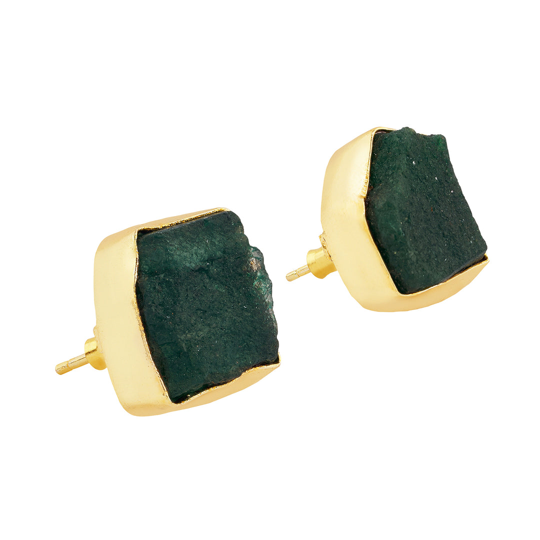 Teejh Ishaya Dark Green Natural Stone Necklace Set