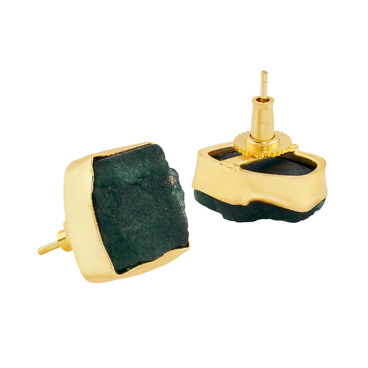 Teejh Ishaya Dark Green Natural Stone Necklace Set