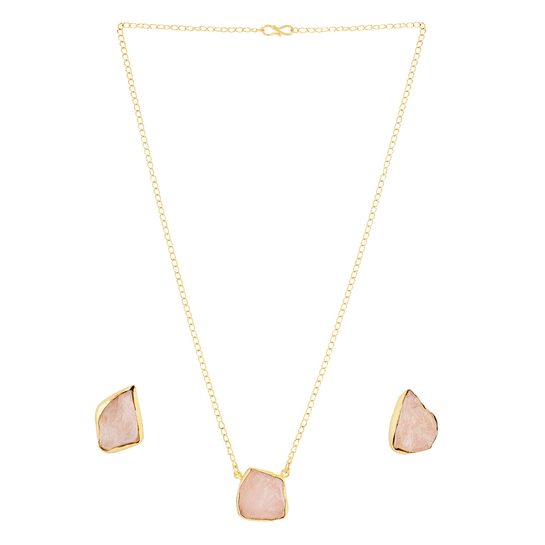 Teejh Ishaya Pink Natural Stone Necklace Set