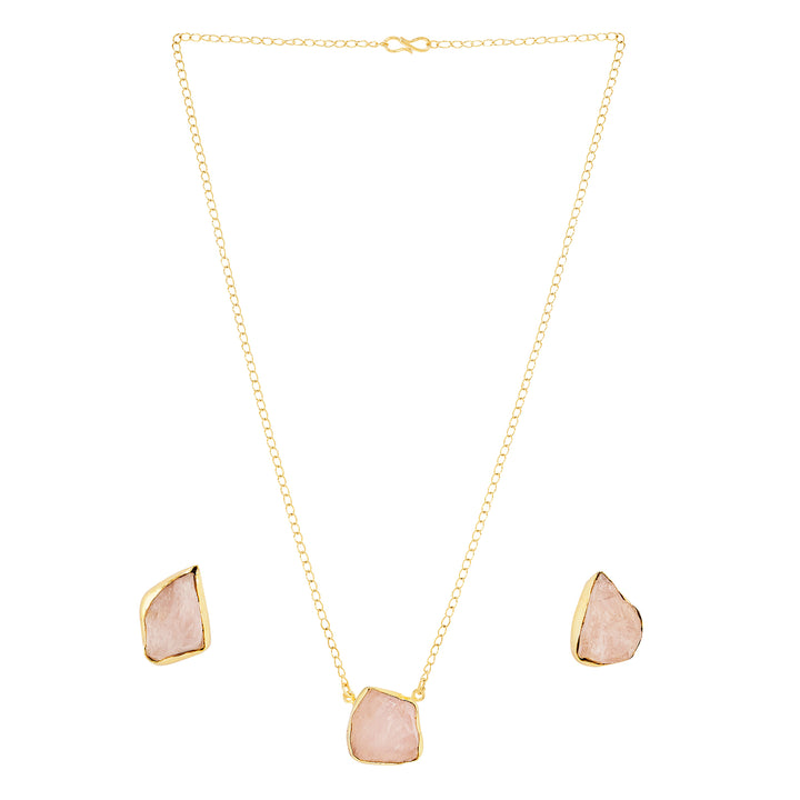 Teejh Ishaya Pink Natural Stone Necklace Set
