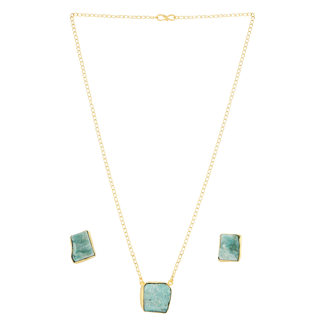 Teejh Ishaya Turquoise Natural Stone Necklace Set