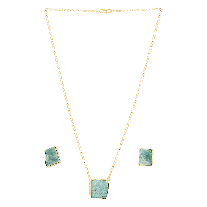 Teejh Ishaya Turquoise Natural Stone Necklace Set
