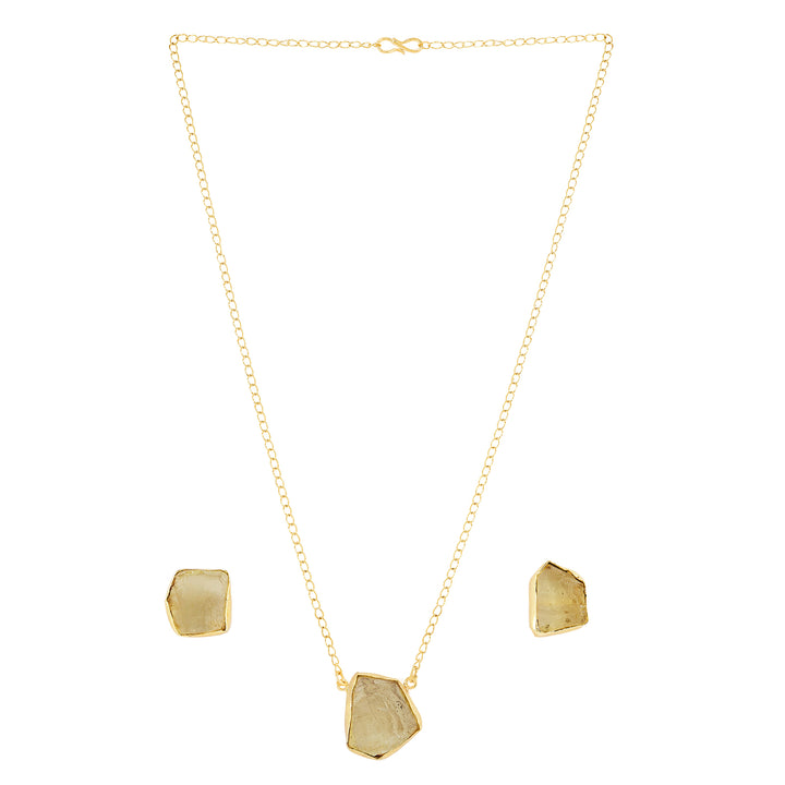 Teejh Ishaya Yellow Natural Stone Necklace Set