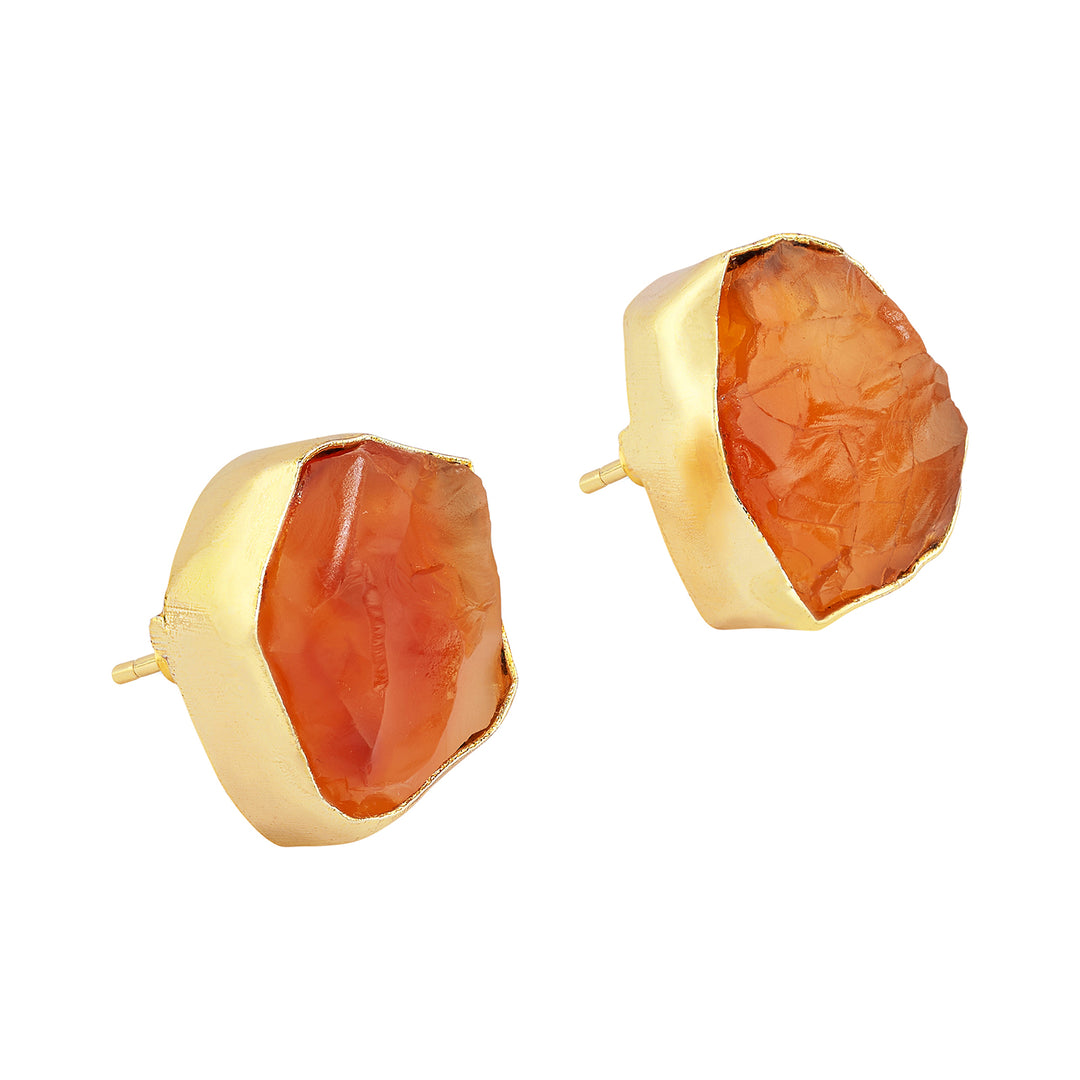 Teejh Seraya Orange Natural Stone Necklace Set