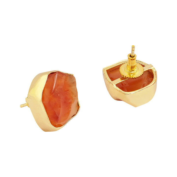 Teejh Seraya Orange Natural Stone Necklace Set