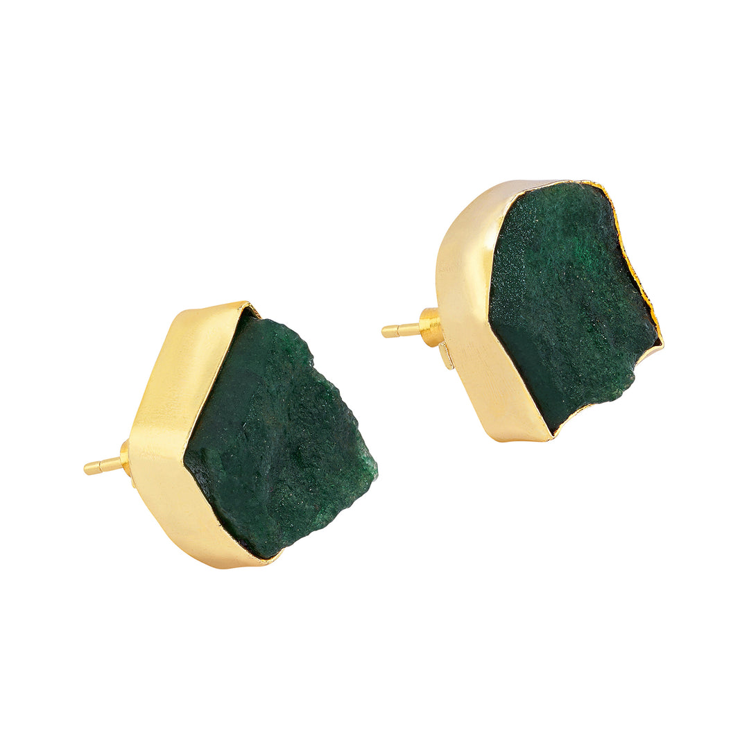 Teejh Seraya Dark Green Natural Stone Necklace Set
