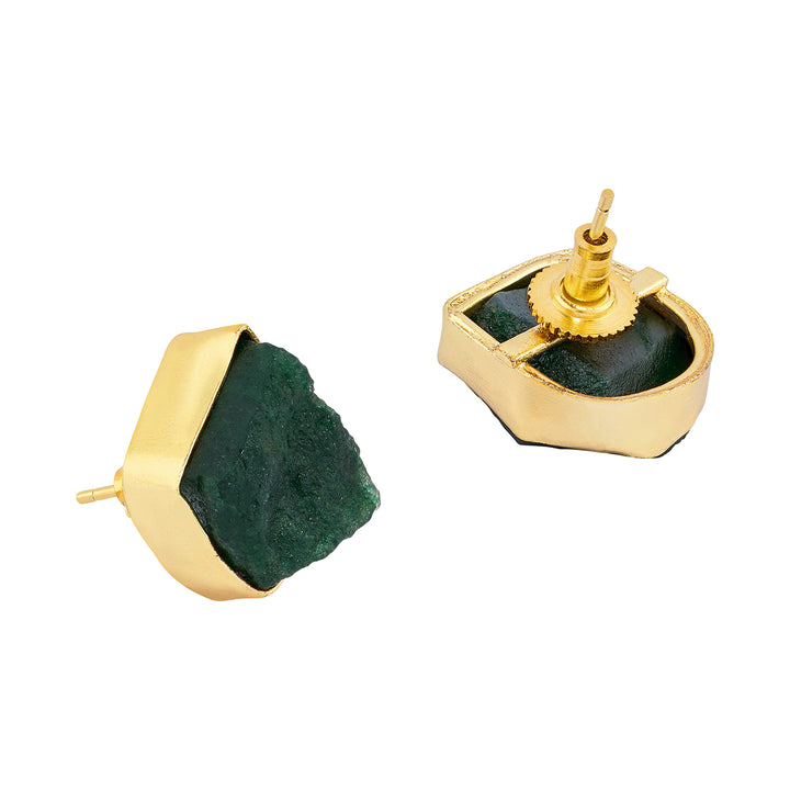 Teejh Seraya Dark Green Natural Stone Necklace Set