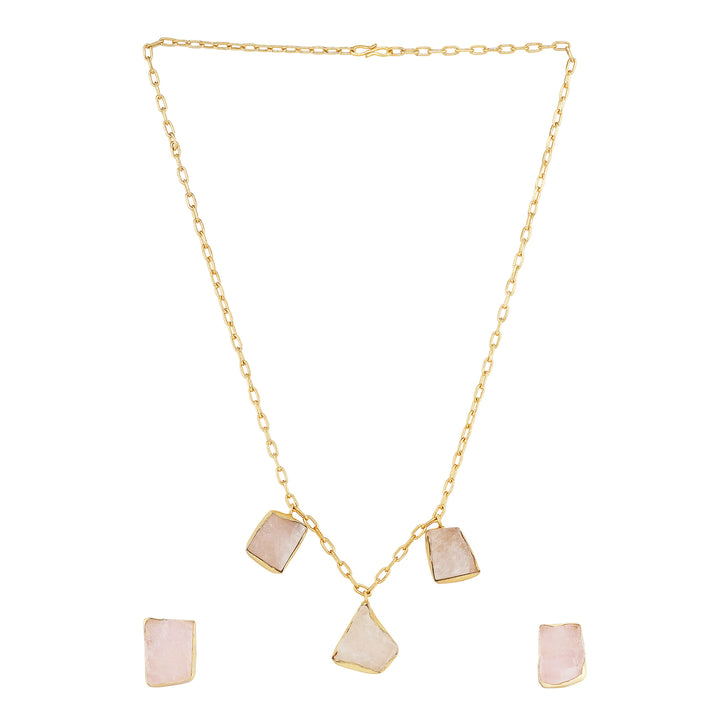Teejh Seraya Pink Natural Stone Necklace Set