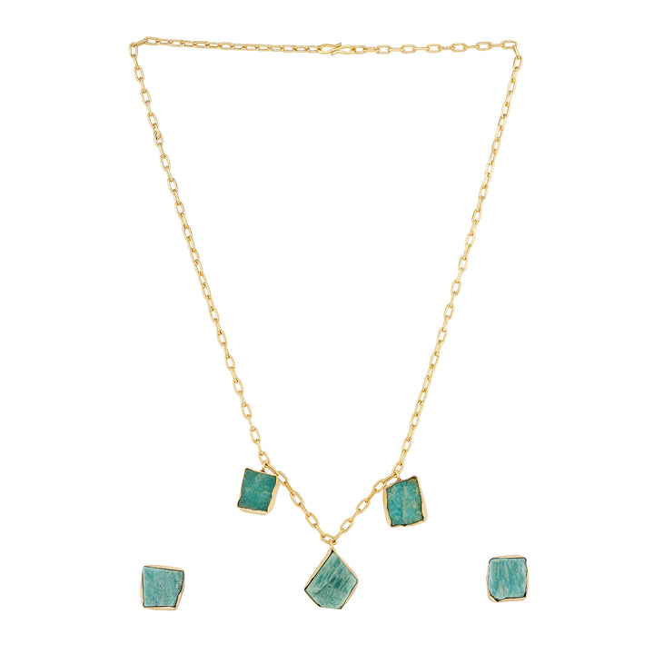 Teejh Seraya Turquoise Natural Stone Necklace Set