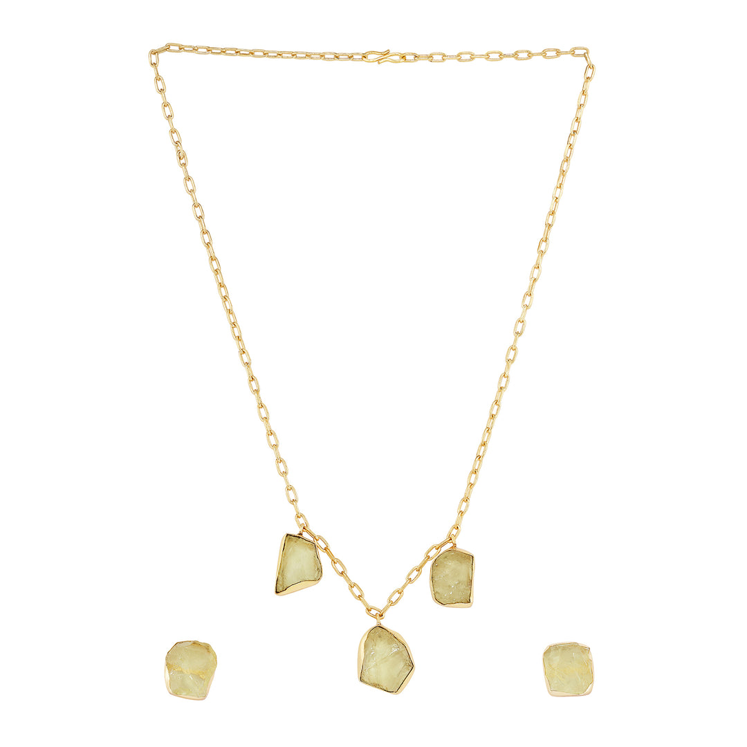 Teejh Seraya Yellow Natural Stone Necklace Set