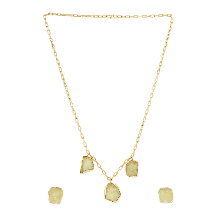 Teejh Seraya Yellow Natural Stone Necklace Set