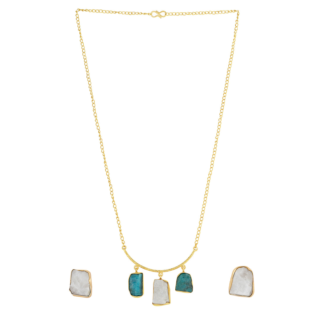 Teejh Alara Dark Blue White Natural Necklace Set