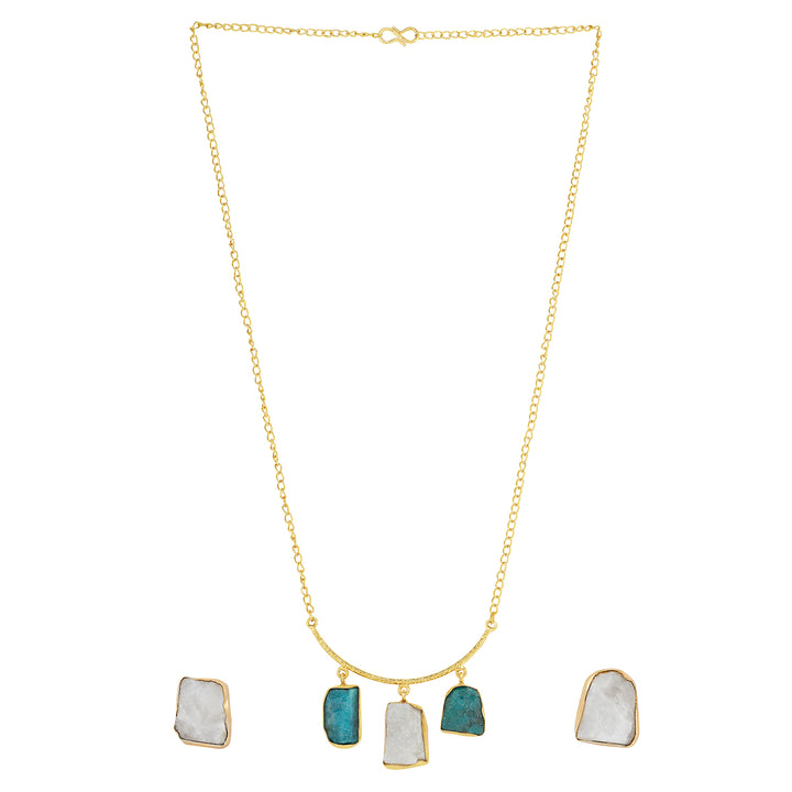 Teejh Alara Dark Blue White Natural Necklace Set