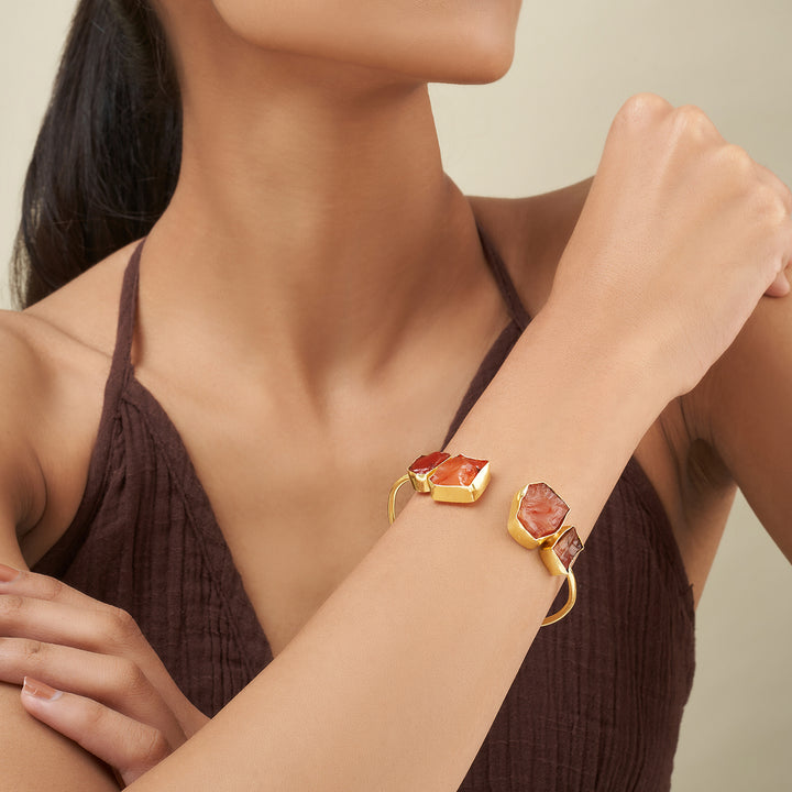 Teejh Vyana Orange Natural Stone Bracelet