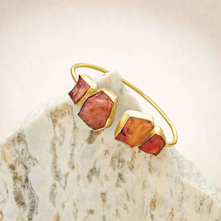 Teejh Vyana Orange Natural Stone Bracelet
