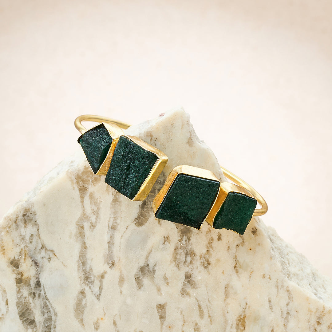 Teejh Vyana Dark Green Natural Stone Bracelet
