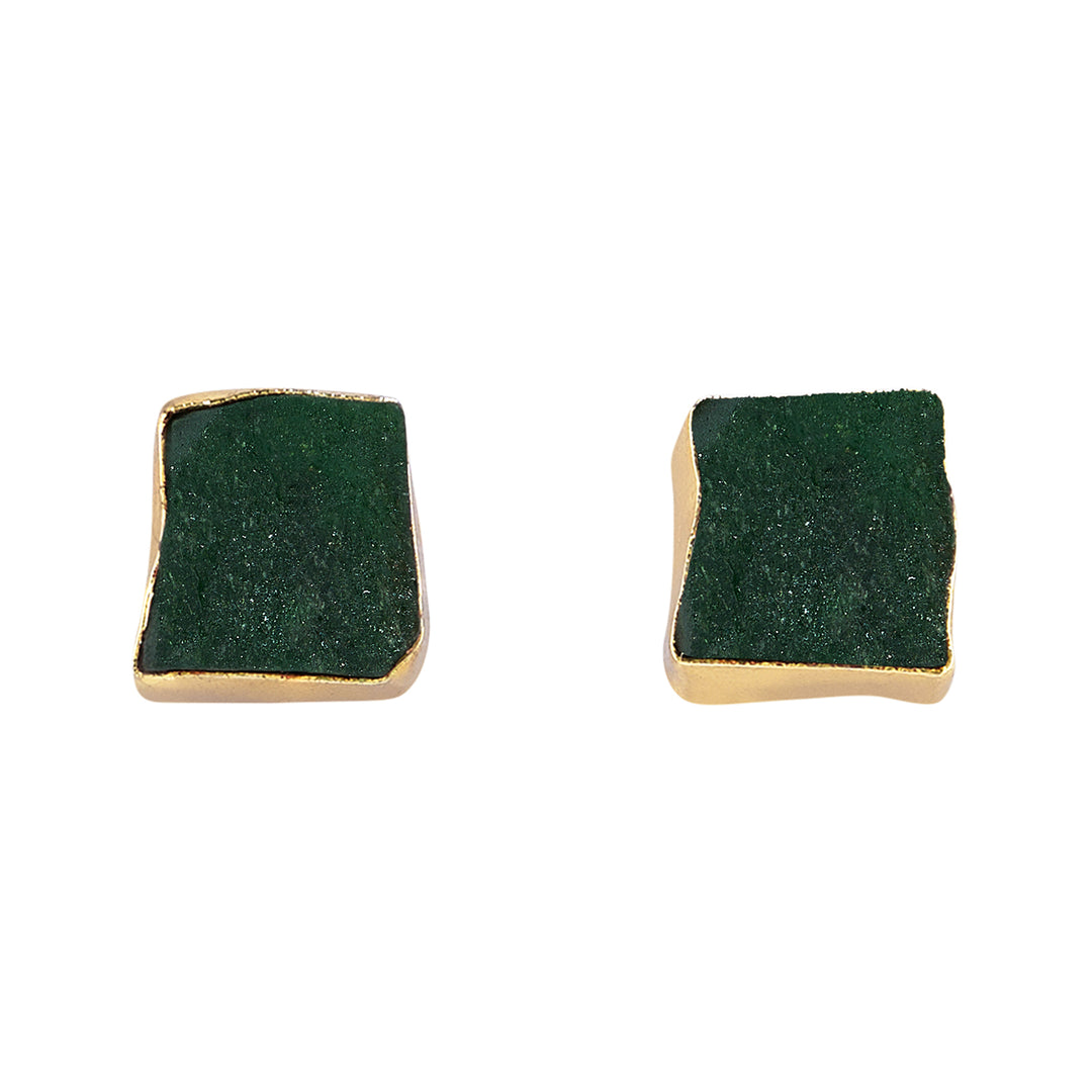 Teejh Zaaina Dark Green Natural Stone Necklace Set