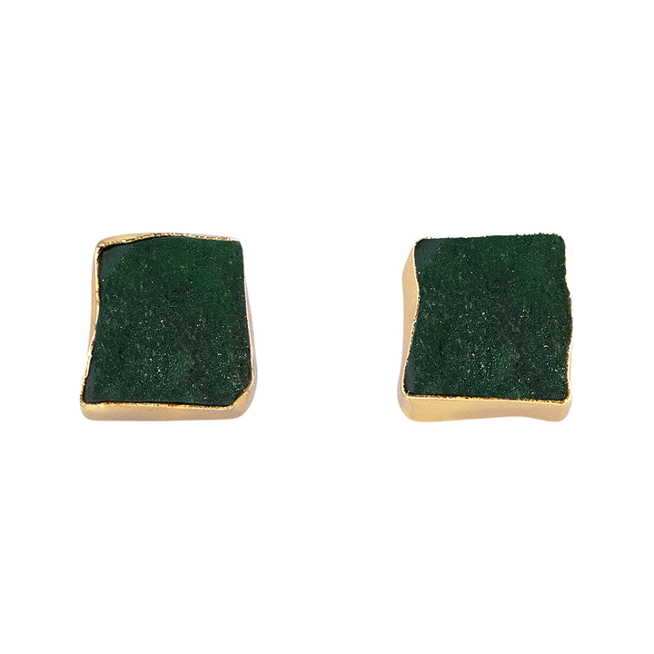 Teejh Zaaina Dark Green Natural Stone Necklace Set