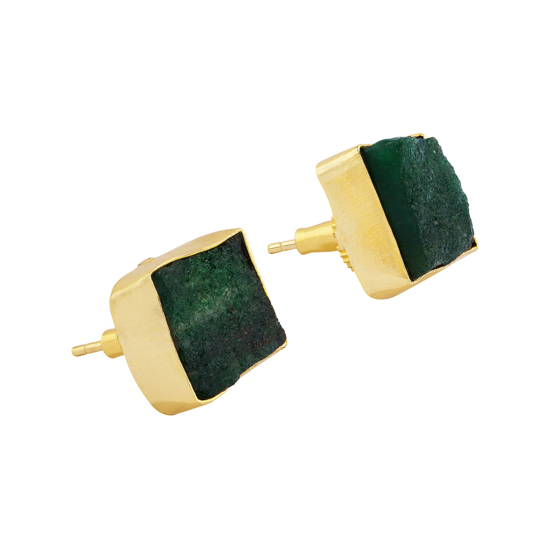 Teejh Anira Dark Green Natural Stone Necklace Set