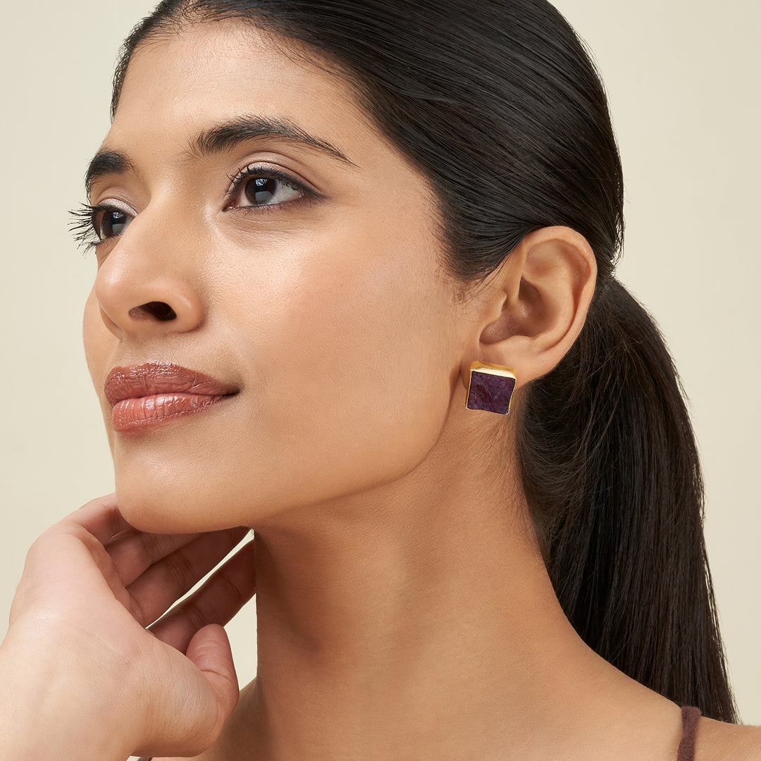 Teejh Elira Purple Natural Stone Earrings