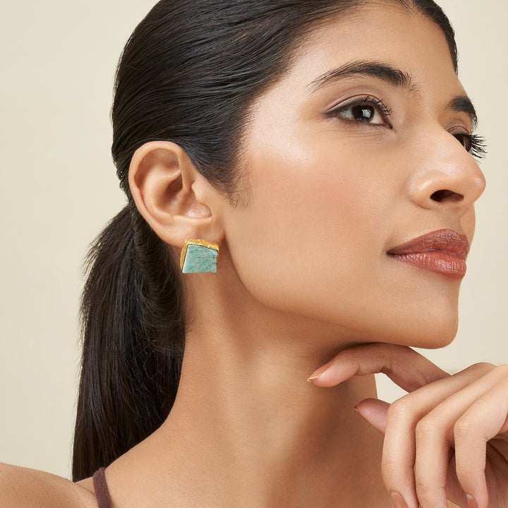Teejh Elira Turquoise Natural Stone Earrings