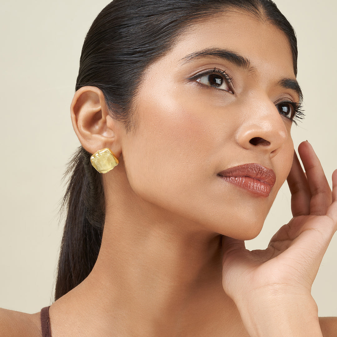 Teejh Elira Yellow Natural Stone Earrings