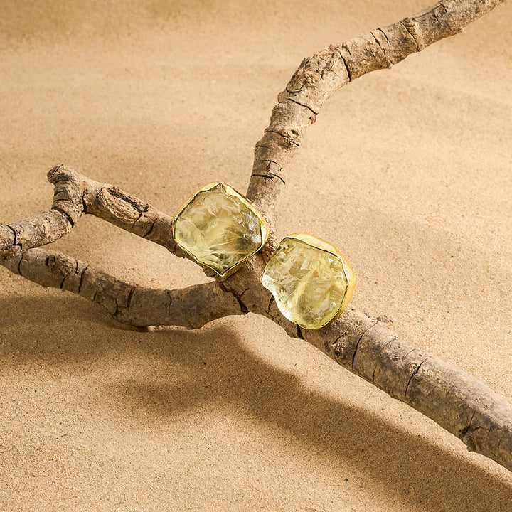 Teejh Elira Yellow Natural Stone Earrings