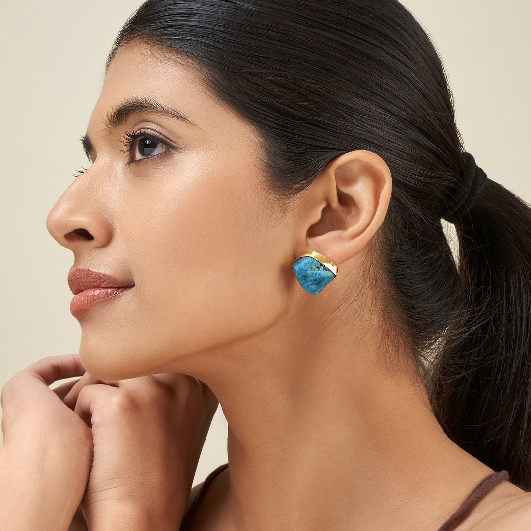 Teejh Elira Dark Blue Natural Stone Earrings
