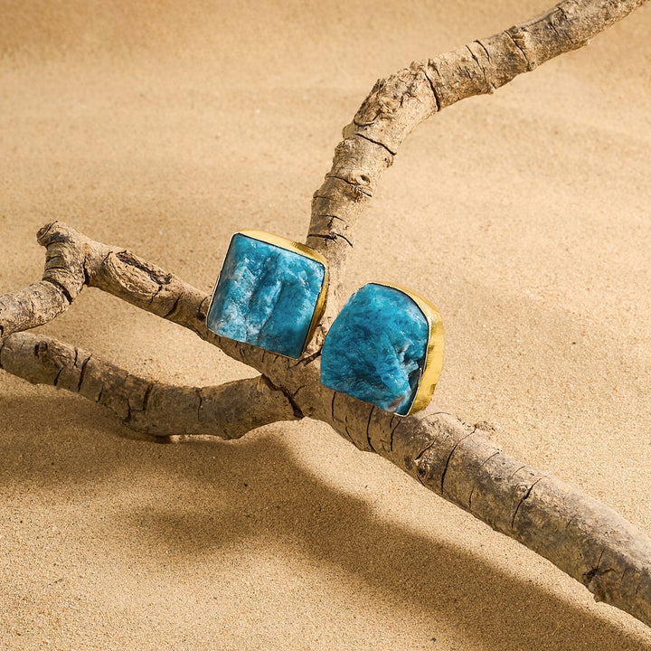 Teejh Elira Dark Blue Natural Stone Earrings
