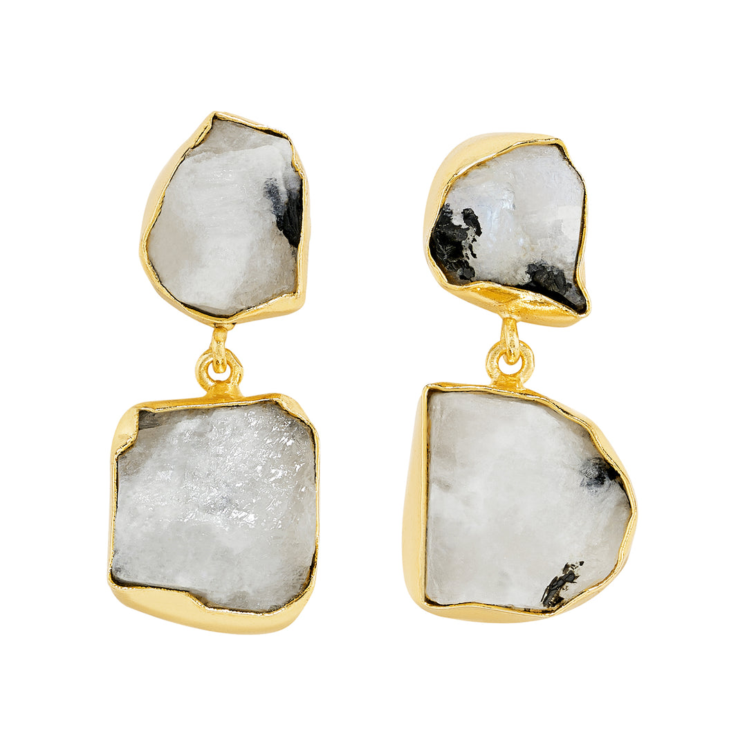 Teejh Eshira White Natural Stone Danglers