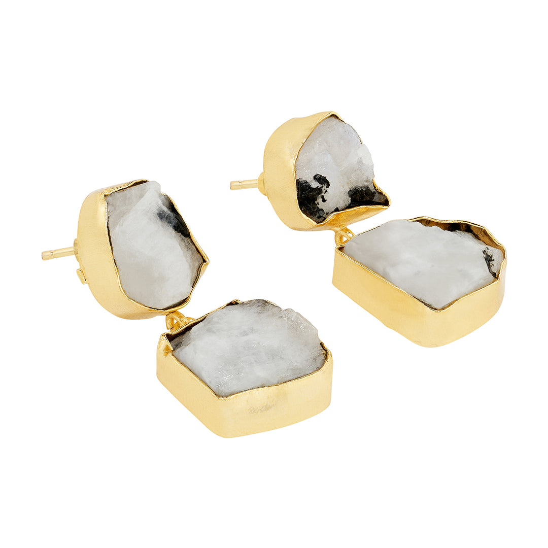 Teejh Eshira White Natural Stone Danglers