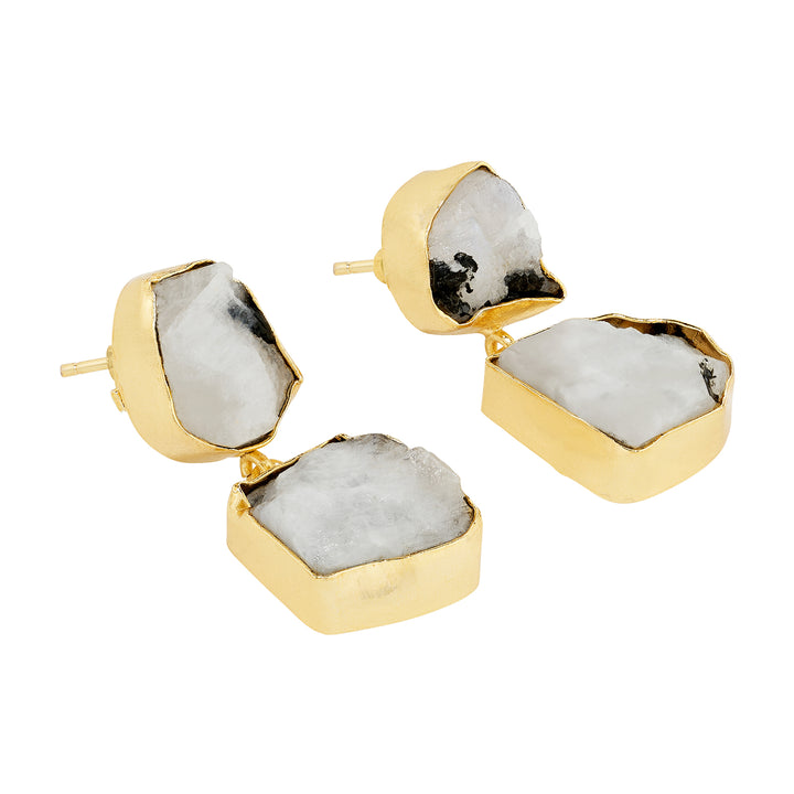Teejh Eshira White Natural Stone Danglers