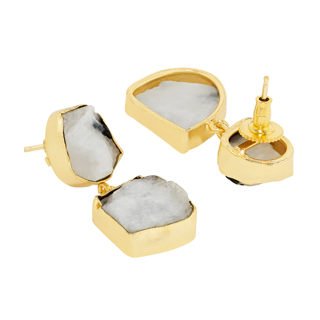 Teejh Eshira White Natural Stone Danglers