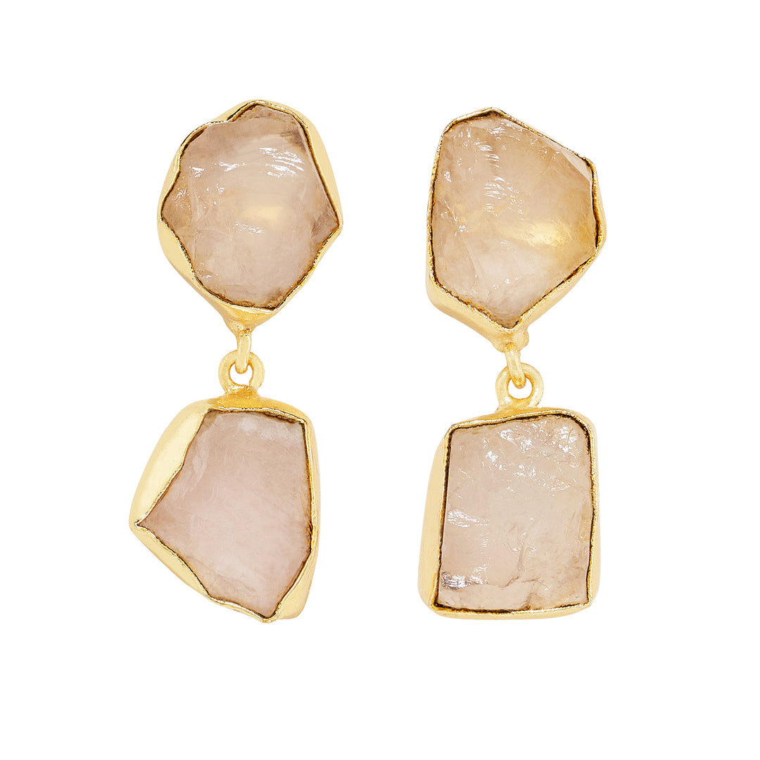 Teejh Eshira Pink Natural Stone Danglers