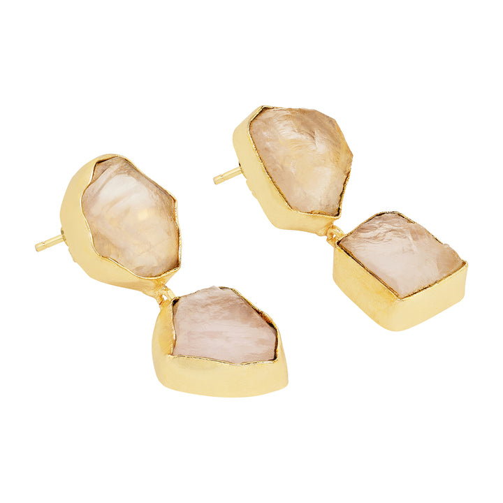 Teejh Eshira Pink Natural Stone Danglers