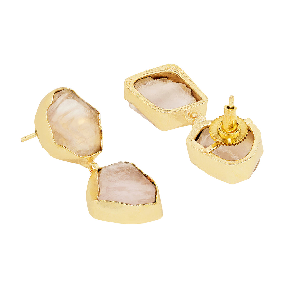 Teejh Eshira Pink Natural Stone Danglers