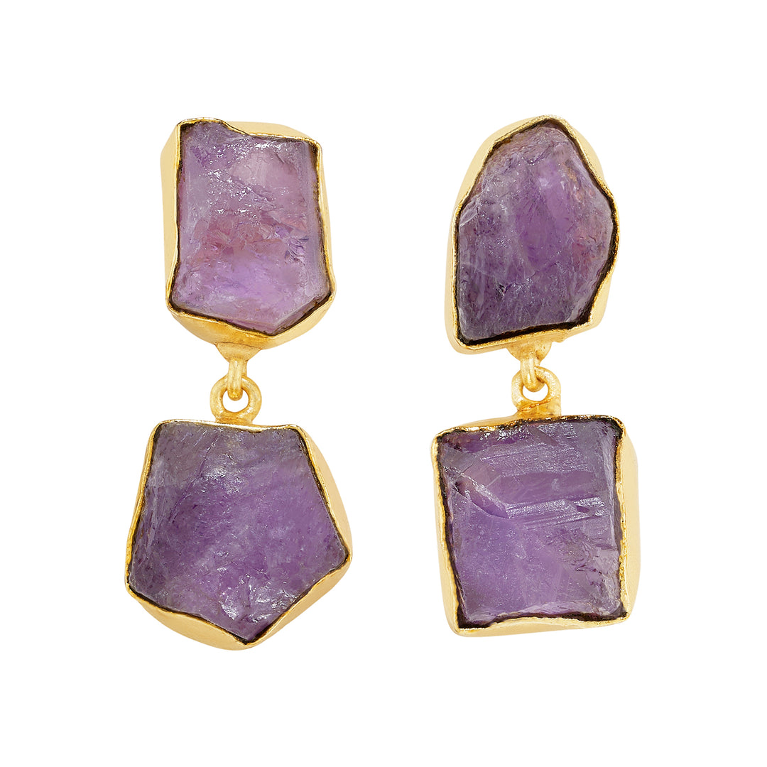 Teejh Eshira Purple Natural Stone Danglers