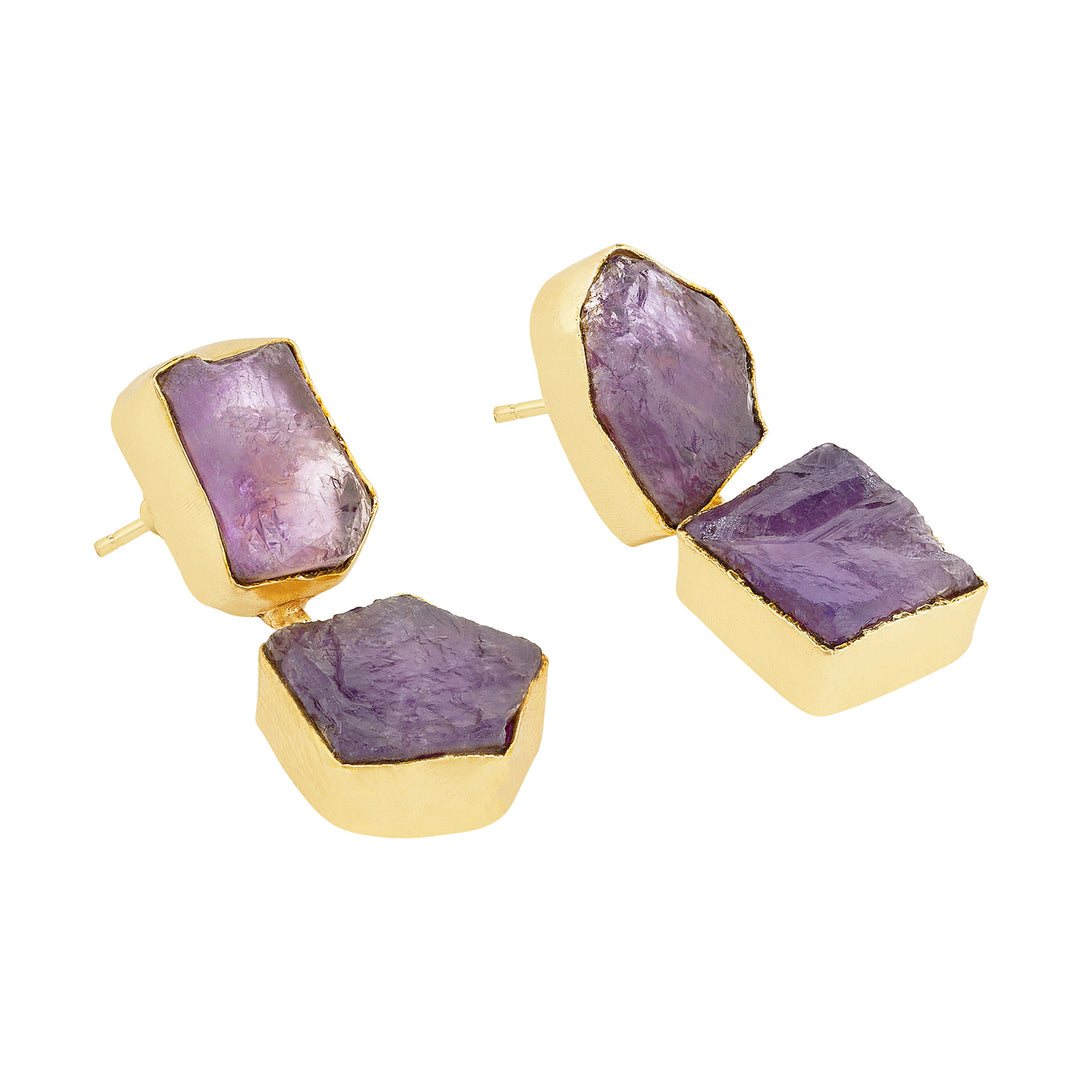 Teejh Eshira Purple Natural Stone Danglers