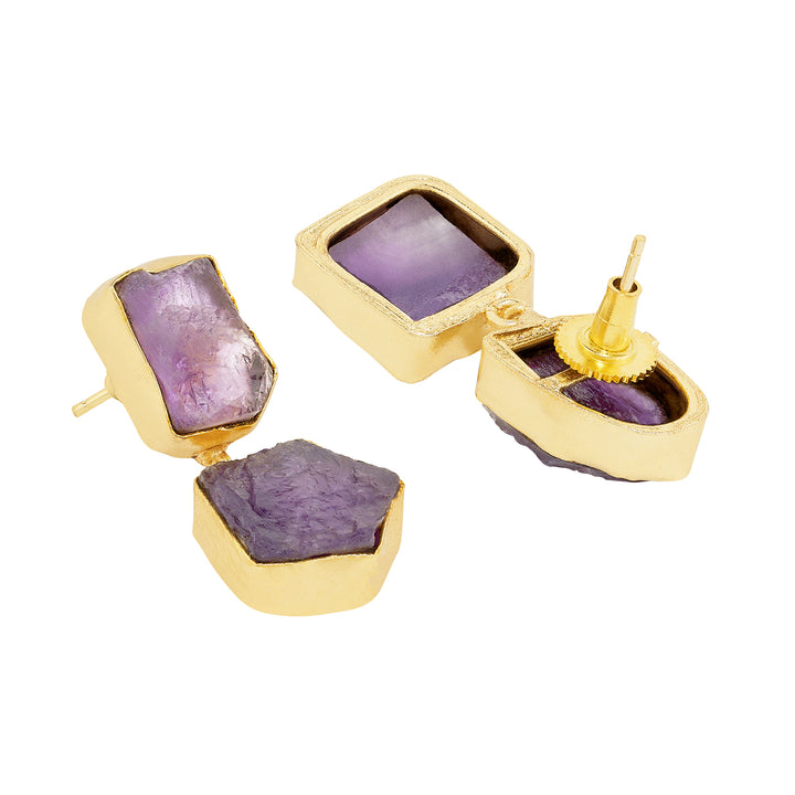 Teejh Eshira Purple Natural Stone Danglers