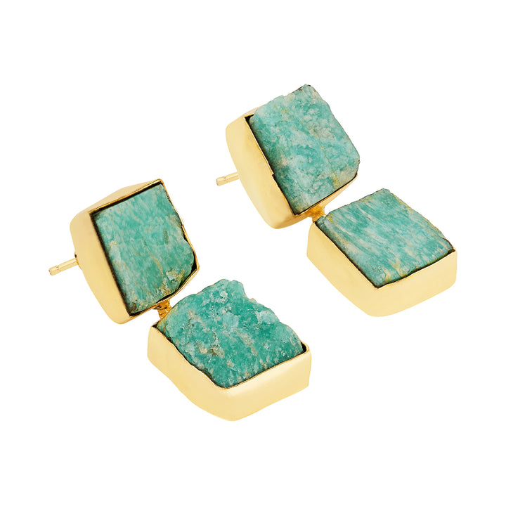 Teejh Eshira Turquoise Natural Stone Danglers