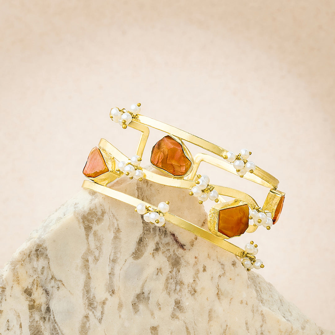 Teejh Amiraani Orange Natural Stone Bracelet