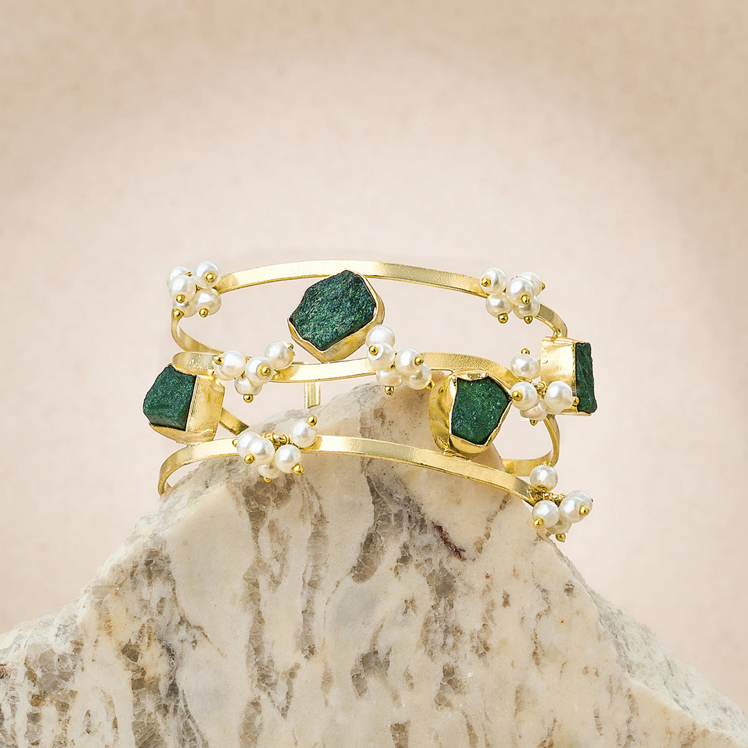 Teejh Amiraani Dark Green Natural Stone Bracelet